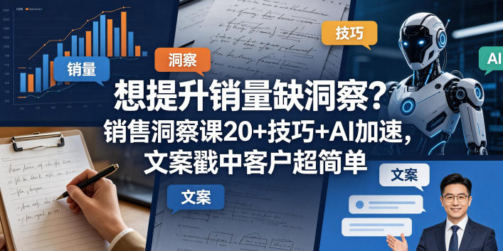 想提升销量缺洞察？销售洞察课20+技巧+AI加速，文案戳中客户超简单【原创双语字幕】-智云网