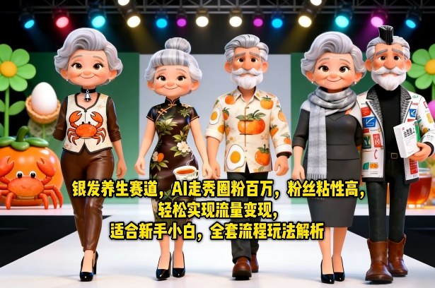 银发养生赛道，AI走秀圈粉百万，粉丝粘性高，轻松实现流量变现，适合新手小白，全套流程玩法解析-智云网