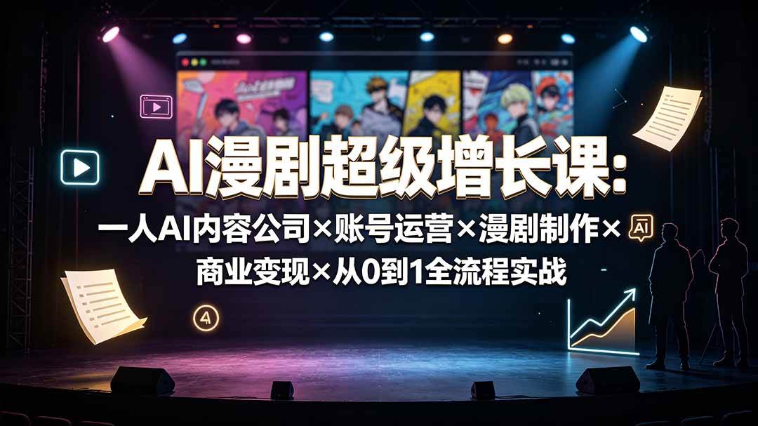（19553期）AI漫剧超级增长课：一人AI内容公司×账号运营×漫剧制作×商业变现×从0到1全流程实战-智云网