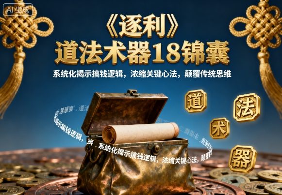《逐利》道法术器18锦囊，系统化揭示搞钱逻辑，浓缩关键心法，颠覆传统思维（更新）-智云网