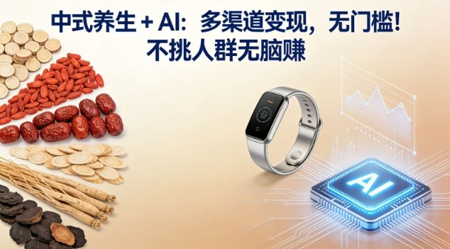 中式养生+AI:多渠道变现,无门槛,不挑人群无脑賺-智云网