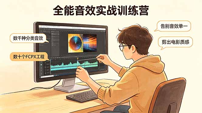 全能音效实战训练营：数千种分类音效+数十个FCPX工程，告别音效单一，剪出电影质感-智云网