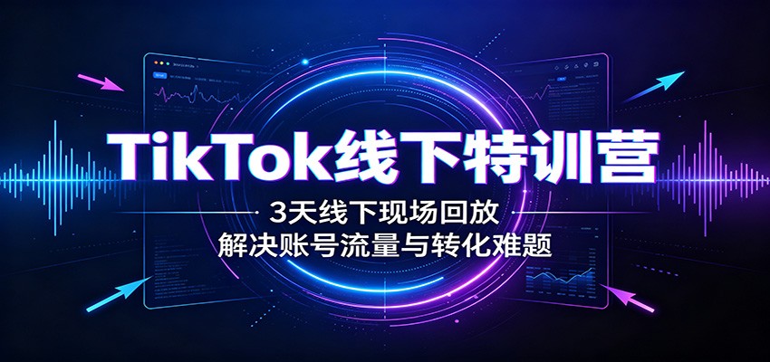TikTok线下特训营：3天线下现场回放，解决账号流量与转化难题-智云网