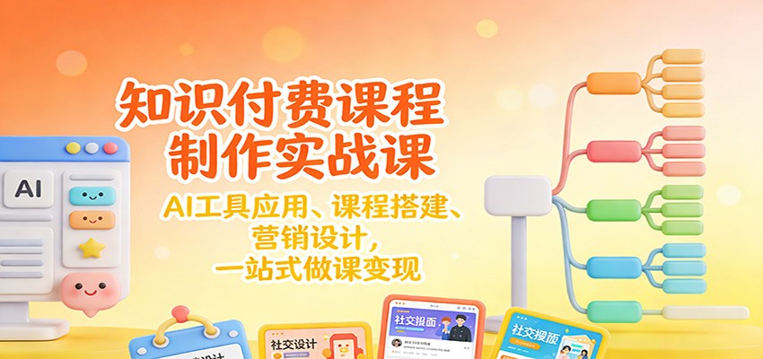 知识付费课程制作实战课：AI工具应用 、课程搭建、营销设计，一站式做课变现-智云网