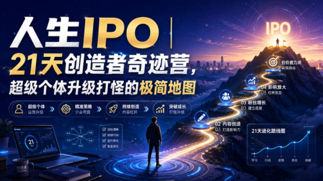 人生IPO︱21天创造者奇迹营,超级个体升级打怪的极简地图-智云网