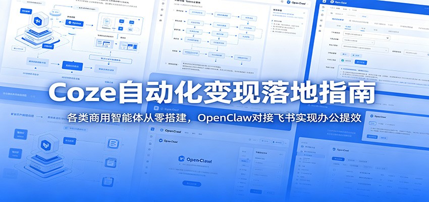 Coze自动化变现落地指南：各类商用智能体从零搭建，OpenClaw对接飞书实现办公提效-智云网