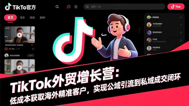 TikTok外贸增长营:低成本获取海外精准客户,实现公域引流到私域成交闭环-智云网