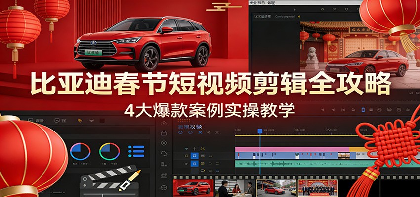 比亚迪春节短视频剪辑全攻略，4大爆款案例实操教学-智云网