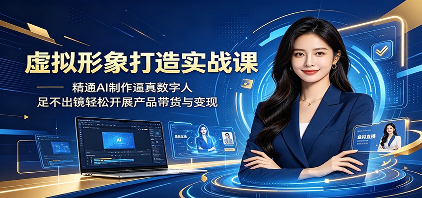 虚拟形象打造实战课：精通AI制作逼真数字人，足不出镜轻松开展产品带货与变现-智云网
