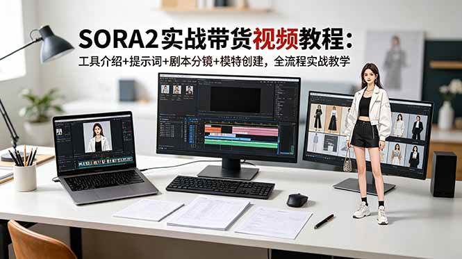 （18718期）SORA2实战带货视频教程：工具介绍+提示词+剧本分镜+模特创建，全流程实战教学-智云网
