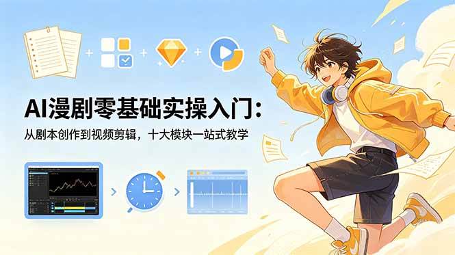 （18812期）AI漫剧零基础实操入门：从剧本创作到视频剪辑，十大模块一站式教学-智云网