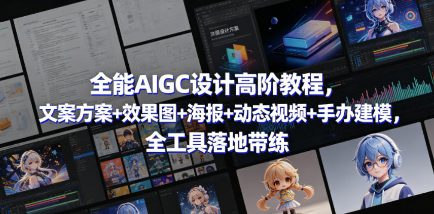 全能AIGC设计高阶教程，文案方案+效果图+海报+动态视频+手办建模，全工具落地带练-智云网