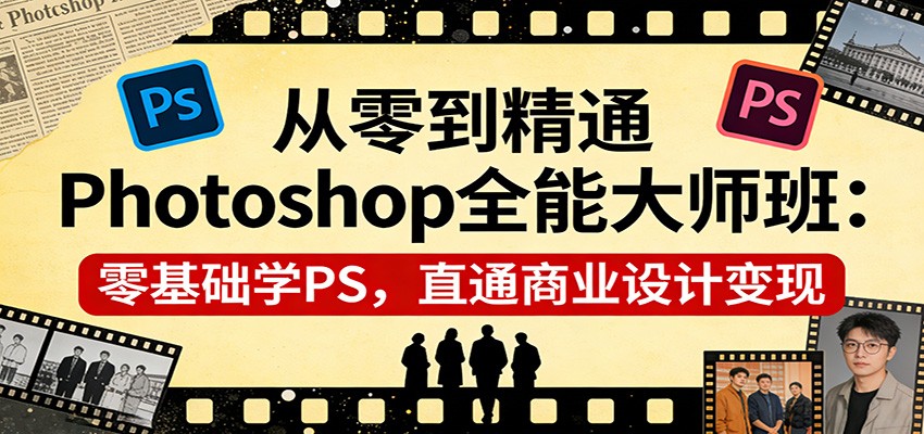 从零到精通Photoshop全能大师班：零基础学PS，直通商业设计变现-智云网