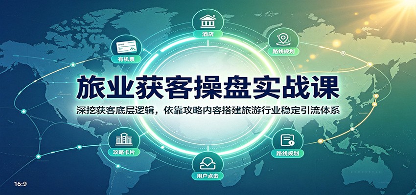 旅业获客操盘实战课：深挖获客底层逻辑，依靠攻略内容搭建旅游行业稳定引流体系-智云网