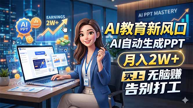 AI教育新风口,AI自动生成PPT,月入2W+,无脑赚,告别打工-智云网