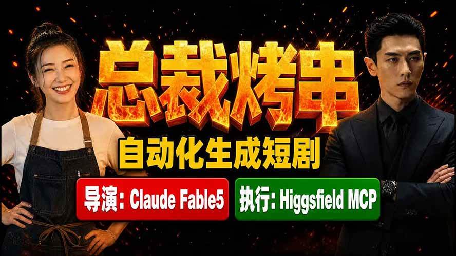 (19541期)《总裁烤串》真人短剧全自动诞生!Claude Fable5 当导演,Higgsfield MCP 执行!-智云网