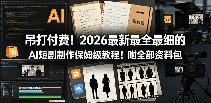 吊打付费!2026最新最全最细的AI短剧制作保姆级教程!附全部资料包-智云网