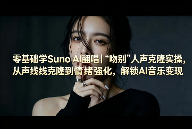 零基础学Suno AI翻唱|《吻别》人声克隆实操,从声线克隆到情绪强化,解锁AI音乐变现-智云网