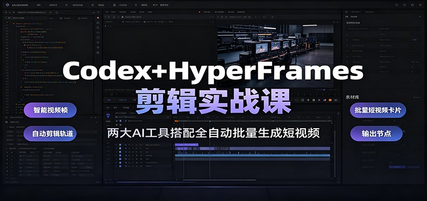Codex+HyperFrames剪辑实战课:两大AI工具搭配全自动批量生成短视频-智云网
