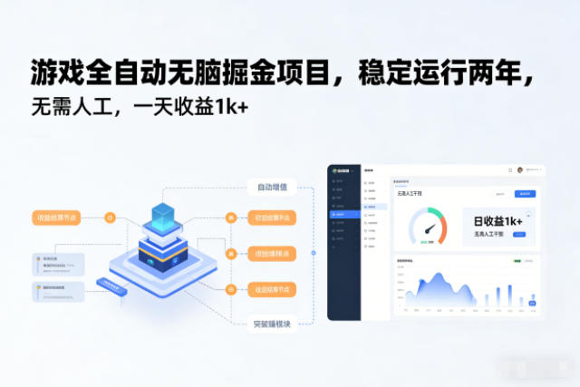 游戏全自动无脑掘金项目，稳定运行两年，无需人工，一天收益1k+【揭秘】-智云网