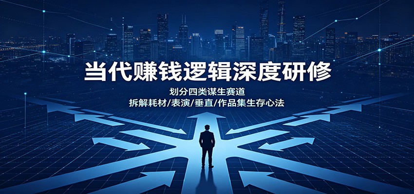 当代赚钱逻辑深度研修：划分四类谋生赛道，拆解耗材/表演/垂直/作品集生存心法-智云网