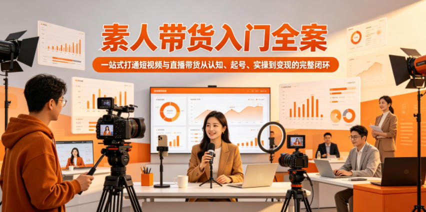 素人带货入门全案，一站式打通短视频与直播带货从认知、起号、实操到变现的完整闭环-智云网