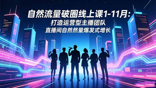 自然流量破圈线上课1-11月：打造运营型主播团队 直播间自然流量爆发式增长-智云网