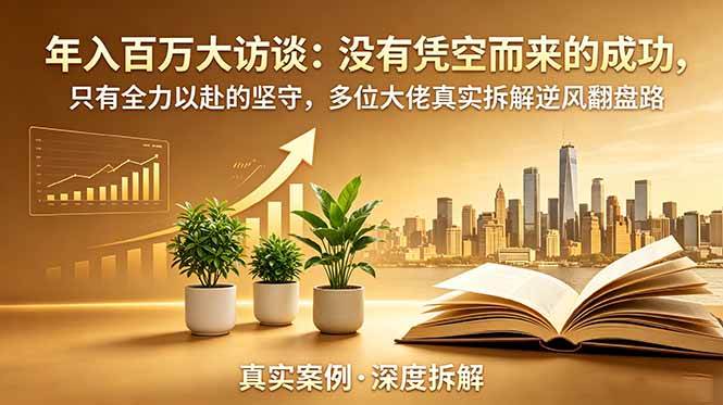 （19099期）年入百万大访谈-更新：没有凭空而来的成功，只有全力以赴的坚守，多位大佬真实拆解逆风翻盘路-智云网