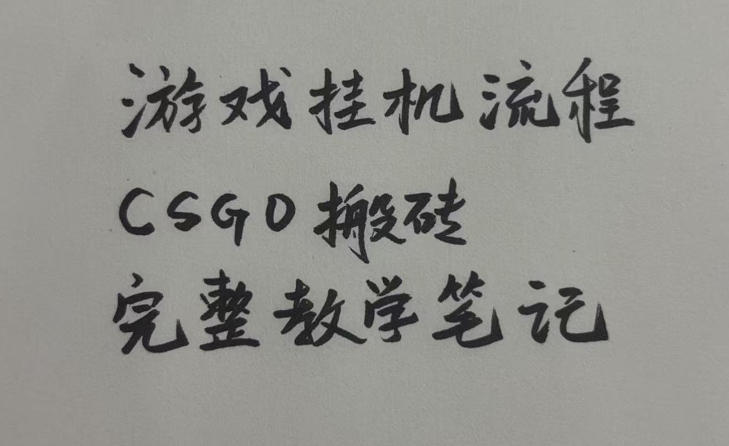 游戏挂G全流程笔记分享，CSGO游戏搬砖，小白看了当天学会见收益【揭秘】-智云网