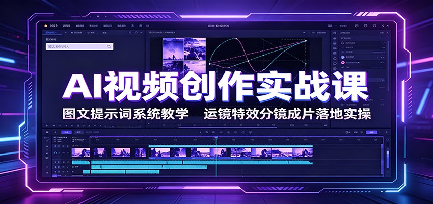 AI视频创作实战课:图文提示词系统教学,运镜特效分镜成片落地实操-智云网