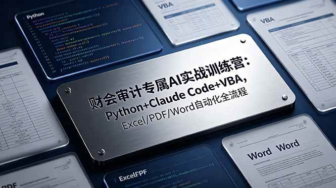 （19028期）财会审计专属 AI实战训练营：Python+Claude Code+VBA，Excel/PDF/Word自动化全流程-智云网