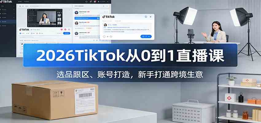 2026TikTok从0到1直播课：选品跟区、账号打造，新手打通跨境生意-智云网