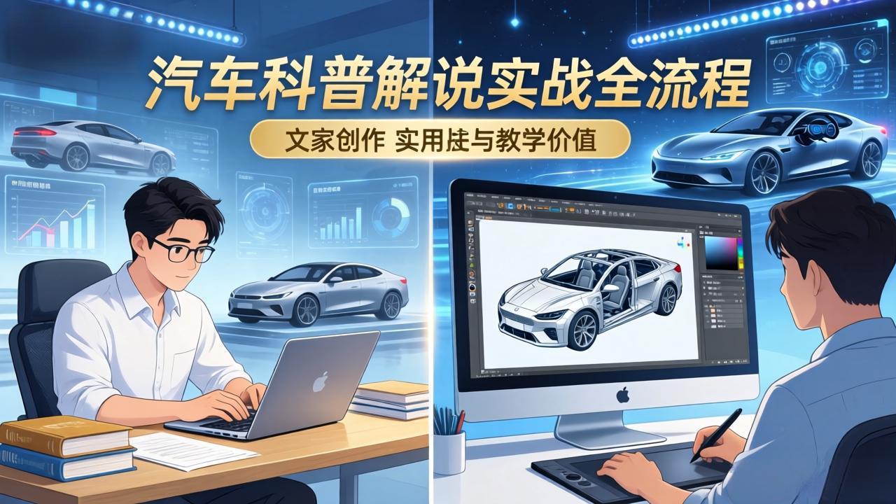 抖音汽车科普解说实战：文案+动画+画面处理+去水印全流程，打造专业汽车科普视频-智云网