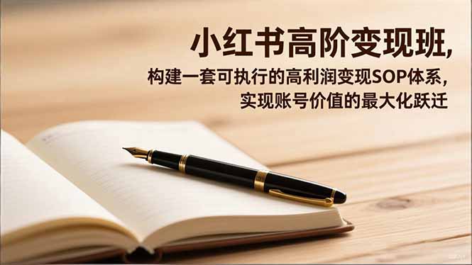 小红书高阶变现班,构建一套可执行的高利润变现SOP体系,实现账号价值的最大化跃迁-智云网