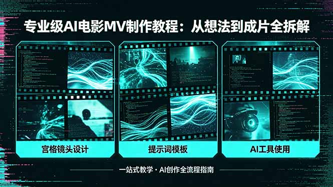 专业级AI电影MV制作教程，从想法到成片全拆解，宫格镜头+提示词模板+AI工具一站式教学-智云网