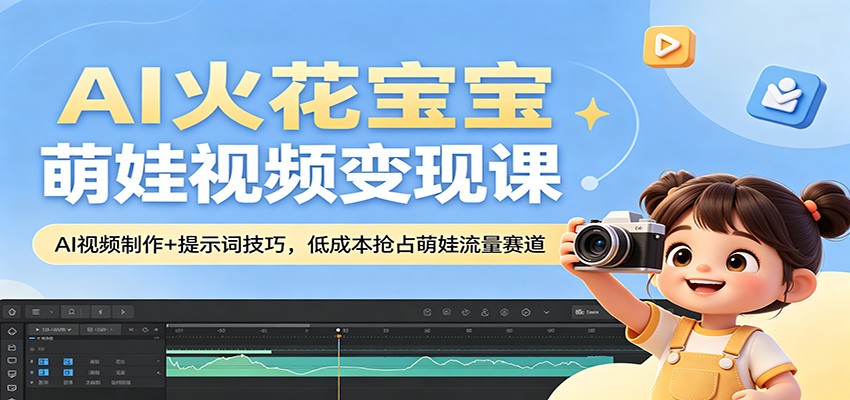 AI火花宝宝萌娃视频变现课：AI视频制作+提示词技巧，低成本抢占萌娃流量赛道-智云网