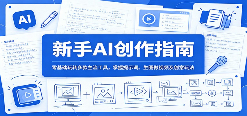 新手AI创作指南：零基础玩转多款主流工具，掌握提示词、生图做视频及创意玩法-智云网