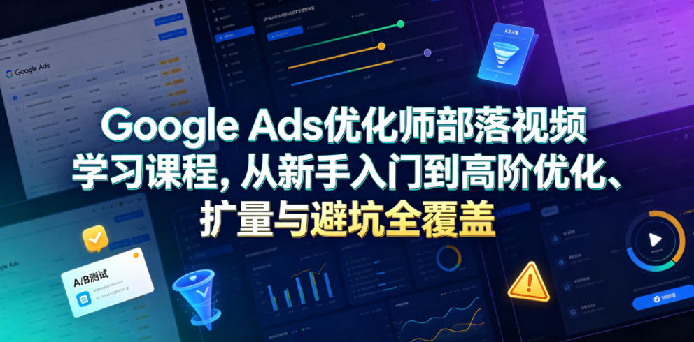 Google Ads优化师部落视频学习课程，从新手入门到高阶优化、扩量与避坑全覆盖（更新2026）-智云网