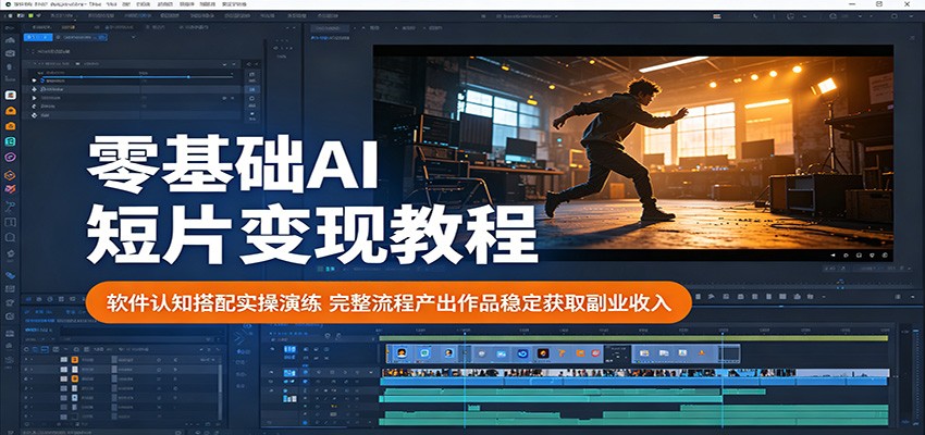 零基础AI短片变现教程:软件认知搭配实操演练,完整流程产出作品稳定获取副业收入-智云网
