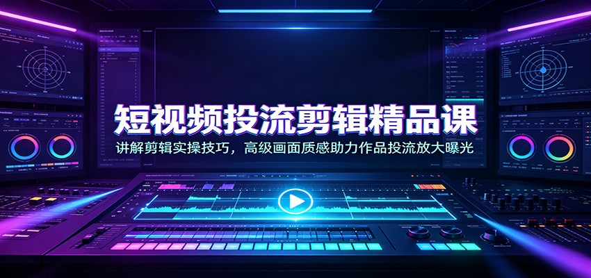 短视频投流剪辑精品课：讲解剪辑实操技巧，高级画面质感助力作品投流放大曝光-智云网