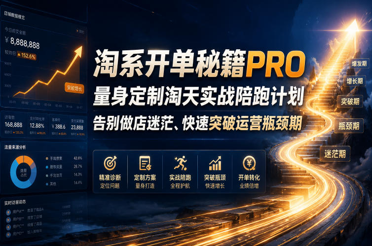 淘系开单秘籍PRO，量身定制淘天实战陪跑计划，告别做店迷茫、快速突破运营瓶颈期（2026年6月22日）-智云网