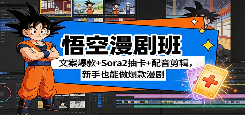 悟空漫剧班：文案爆款+Sora2抽卡+配音剪辑，新手也能做爆款漫剧-智云网