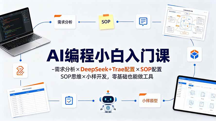(19539期)AI编程小白入门课-需求分析×DeepSeek+Trae配置×SOP思维×小样开发,零基础也能做工具-智云网