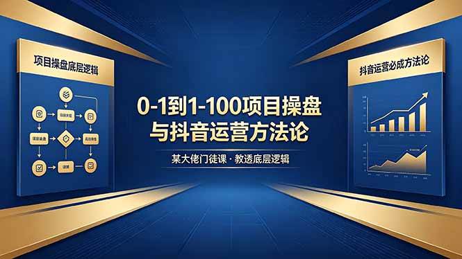(18382期)0-1到1-100怎么建?某大佬门徒课教透项目操盘底层逻辑+抖音运营必成方法论-智云网