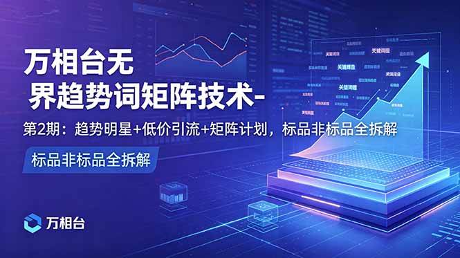 （18861期）万相台无界趋势词矩阵技术-第2期：趋势明星+低价引流+矩阵计划，标品非标品全拆解-智云网