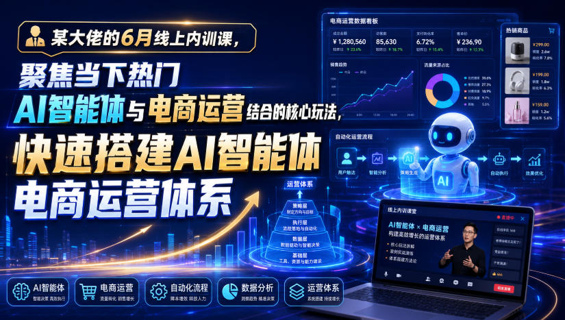 某大佬的6月线上内训课，聚焦当下热门AI智能体与电商运营结合的核心玩法，快速搭建AI智能体电商运营体系-智云网