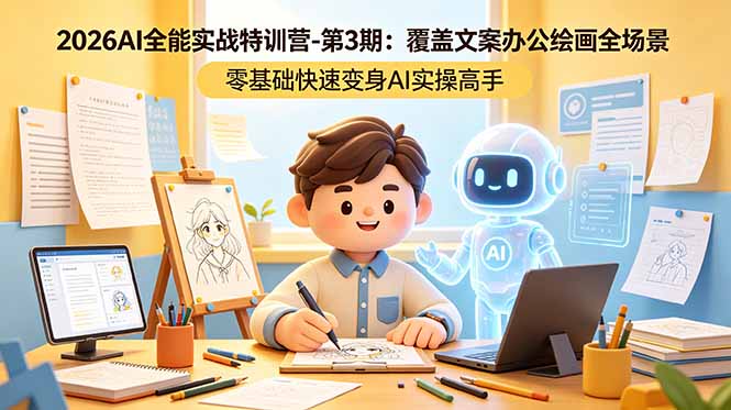 2026AI全能实战特训营-第3期:覆盖文案办公绘画全场景 零基础快速变身AI实操高手-智云网