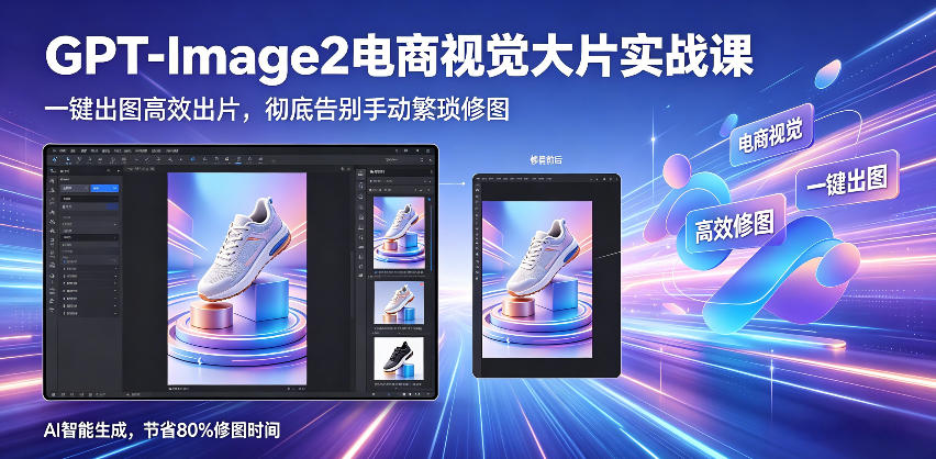 GPT-Image2电商视觉大片实战课，一键出图高效出片，彻底告别手动繁琐修图（更新）-智云网