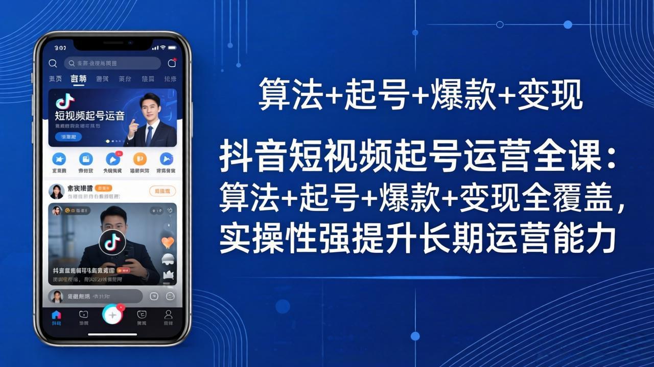 抖音短视频起号运营全课：算法+起号+爆款+变现全覆盖，实操性强提升长期运营能力-智云网