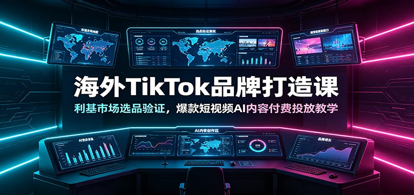 海外TikTok品牌打造课:利基市场选品验证,爆款短视频AI内容付费投放教学-智云网